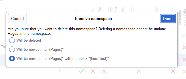 Deleting a namespace