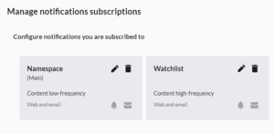 default subscriptions set in the user preferences