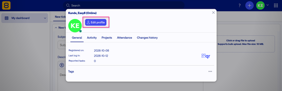 Edit Profile in Easy8