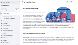 Introduction chapter of the user manual with the chapter navigation