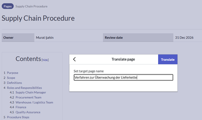 Dialog for setting the page name in the target wiki