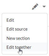 Edit menu with highlighted "Edit together" link