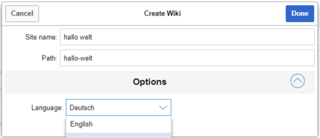 Creating a wiki instance