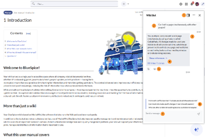Annotated chatbot overlay on a wiki page