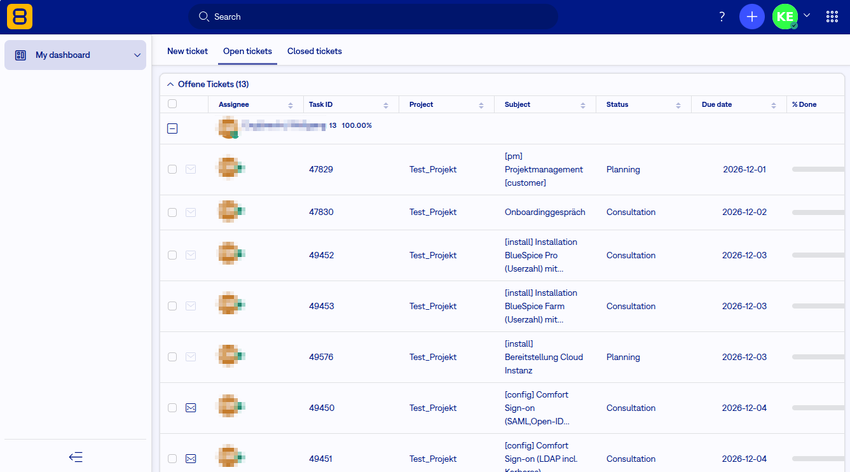 Open Ticktes List in Easy8